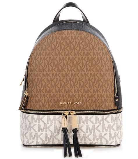 michael kors rhea backpack medium brown|michael kors rhea studded backpack.